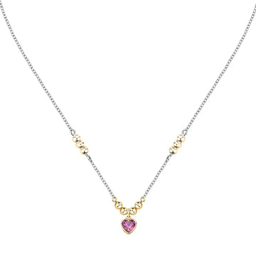 Collana con pendente Morellato in acciaio con zircone rosa MO.AIX33