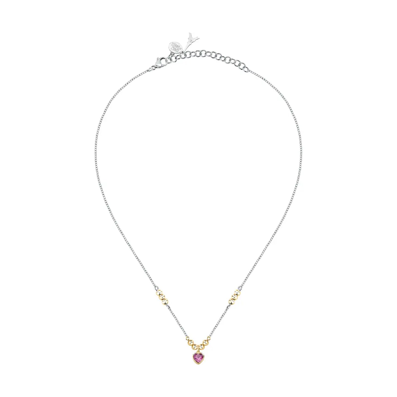 Collana con pendente Morellato in acciaio con zircone rosa MO.AIX33