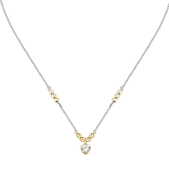 Collana con pendente Morellato in acciaio con zircone bianco MO.AIX36