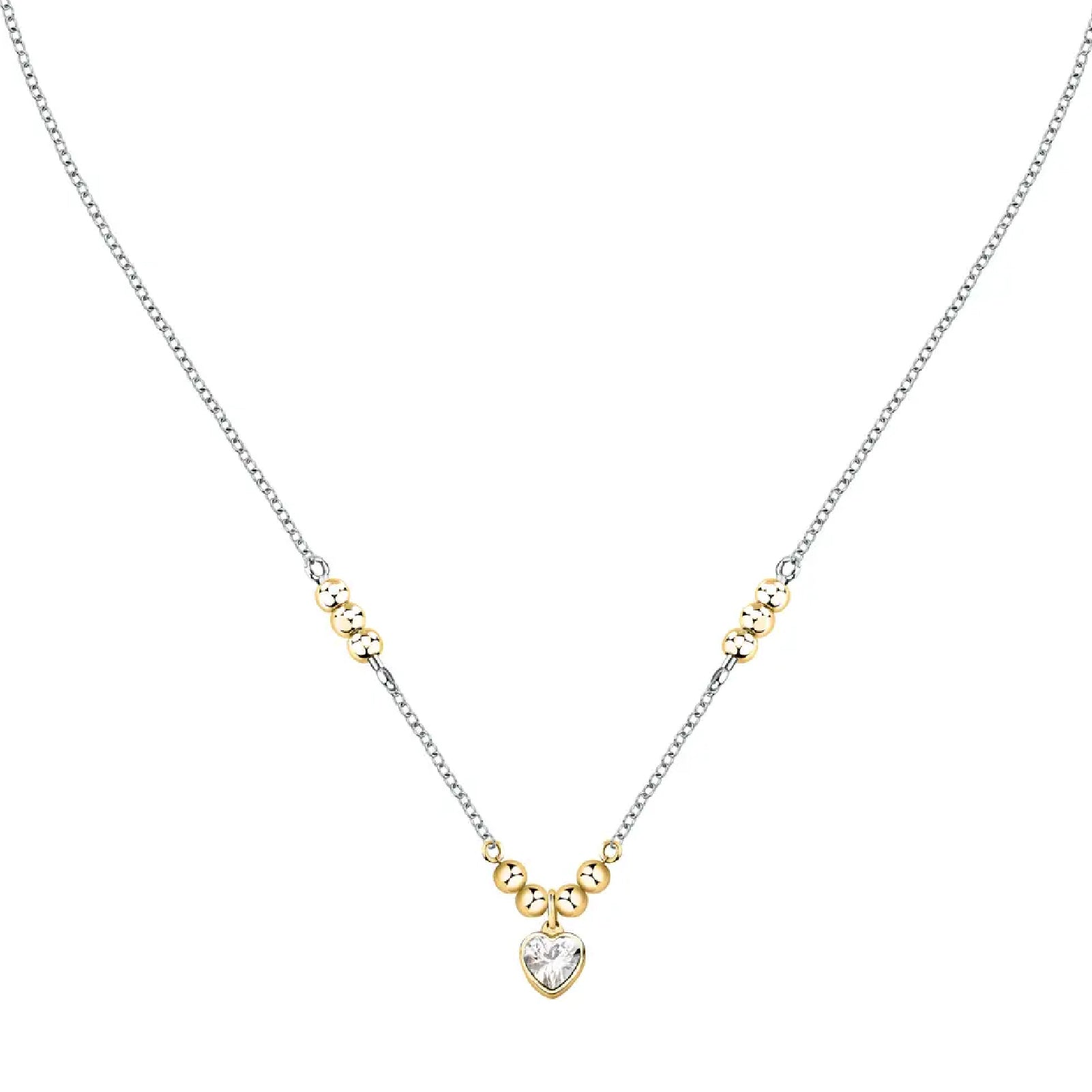 Collana con pendente Morellato in acciaio con zircone bianco MO.AIX36