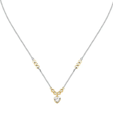 Collana con pendente Morellato in acciaio con zircone bianco MO.AIX36