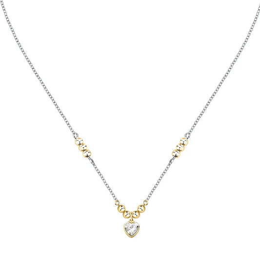 Collana con pendente Morellato in acciaio con zircone bianco MO.AIX36