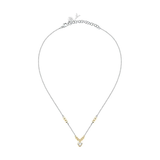 Collana con pendente Morellato in acciaio con zircone bianco MO.AIX36