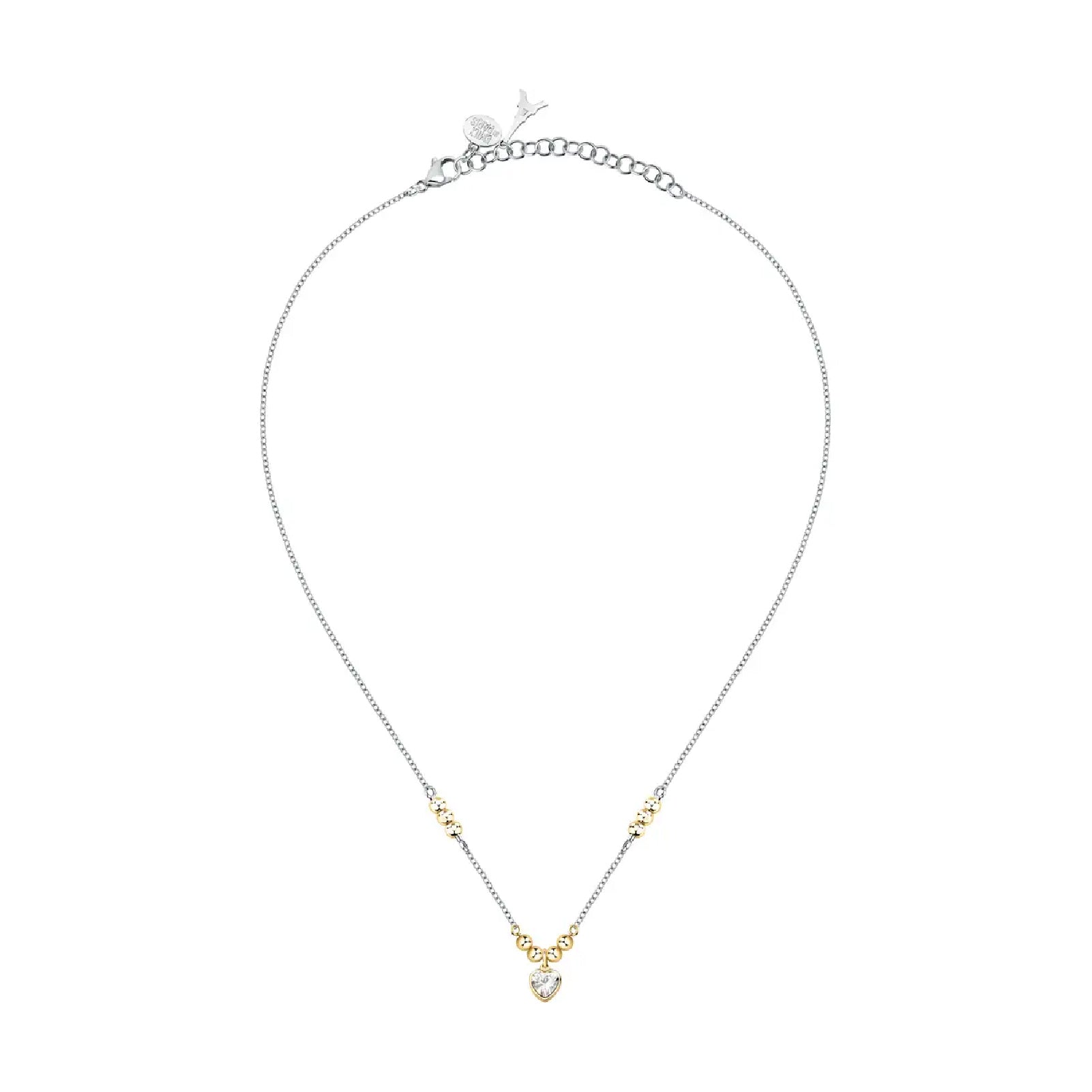 Collana con pendente Morellato in acciaio con zircone bianco MO.AIX36