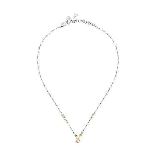 Collana con pendente Morellato in acciaio con zircone bianco MO.AIX36