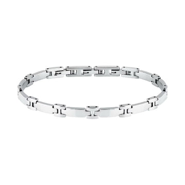 Bracciale da uomo Morellato in acciaio con maglie piatte Regolabile 18-21 cm