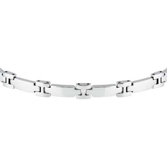 Bracciale da uomo Morellato in acciaio con maglie piatte Regolabile 18-21 cm