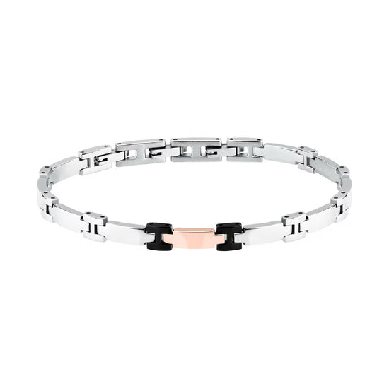 Bracciale da uomo Morellato in acciaio con maglia rosé Regolabile 18-21 cm