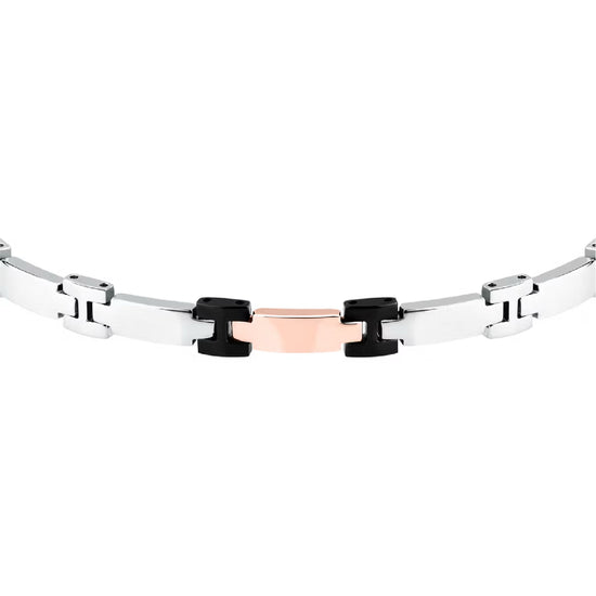 Bracciale da uomo Morellato in acciaio con maglia rosé Regolabile 18-21 cm