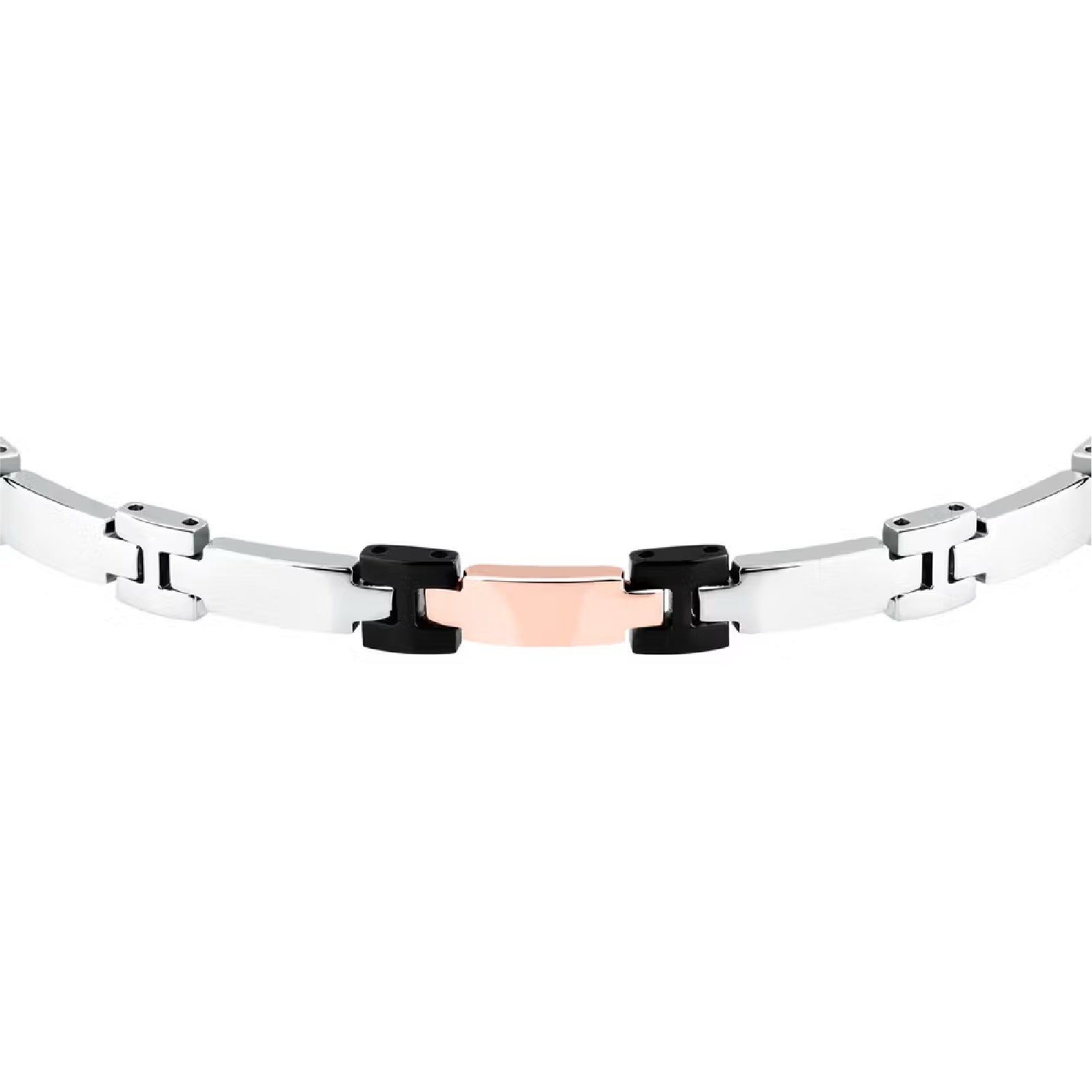 Bracciale da uomo Morellato in acciaio con maglia rosé Regolabile 18-21 cm
