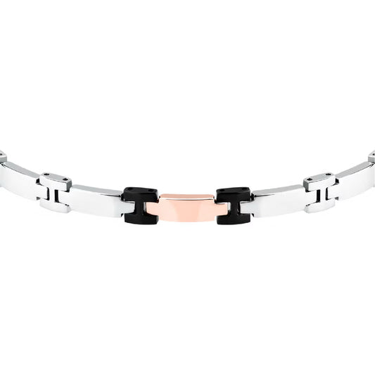 Bracciale da uomo Morellato in acciaio con maglia rosé Regolabile 18-21 cm