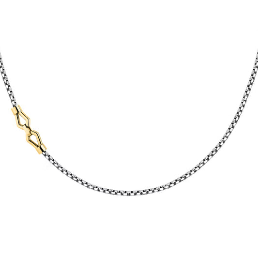 Collana uomo Morellato in acciaio con decoro dorato MISURA UNICA