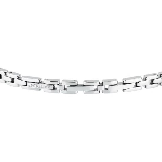 Bracciale uomo Morellato in acciaio con cristalli bianchi Regolabile 18-21 cm