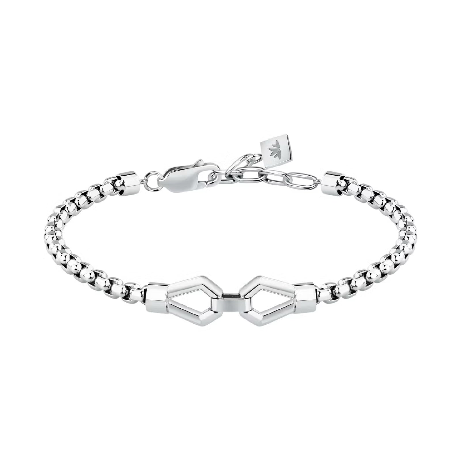 Bracciale uomo Morellato in acciaio con maglie lisce Regolabile 18-21 cm
