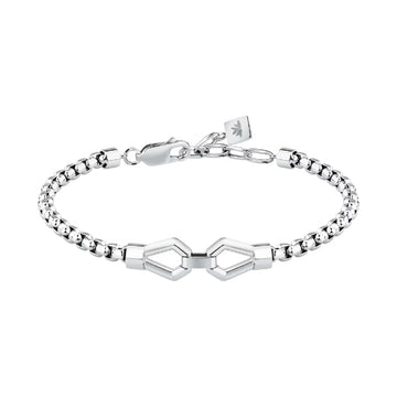 Bracciale uomo Morellato in acciaio con maglie lisce Regolabile 18-21 cm