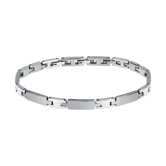 Bracciale da uomo Morellato in acciaio con maglie satinate Regolabile 18-21 cm