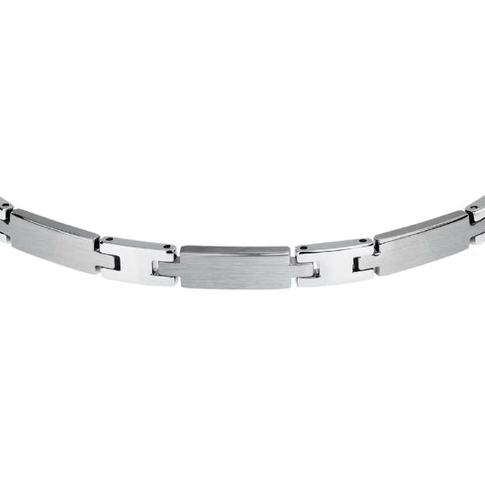 Bracciale da uomo Morellato in acciaio con maglie satinate Regolabile 18-21 cm