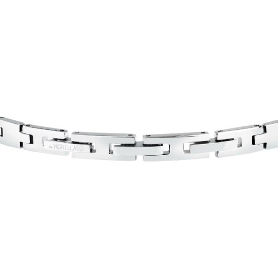 Bracciale da uomo Morellato in acciaio con maglie satinate Regolabile 18-21 cm