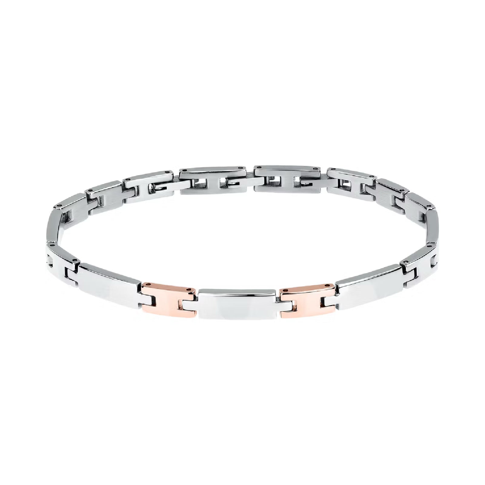 Bracciale da uomo Morellato in acciaio con maglie rosate Regolabile 18-21 cm