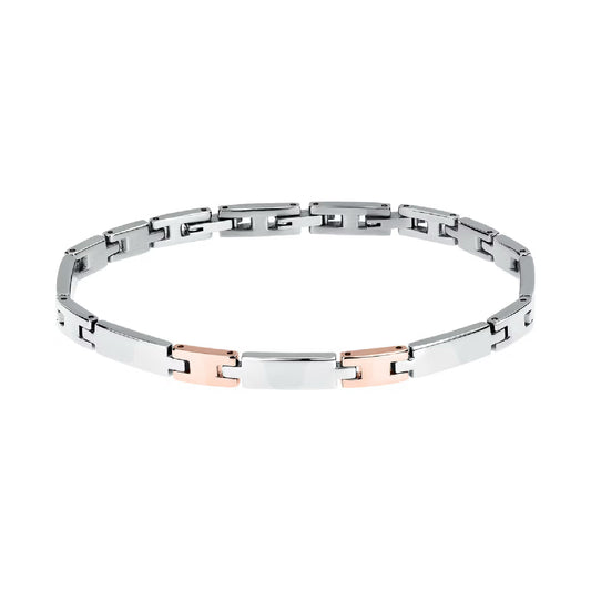 Bracciale da uomo Morellato in acciaio con maglie rosate Regolabile 18-21 cm