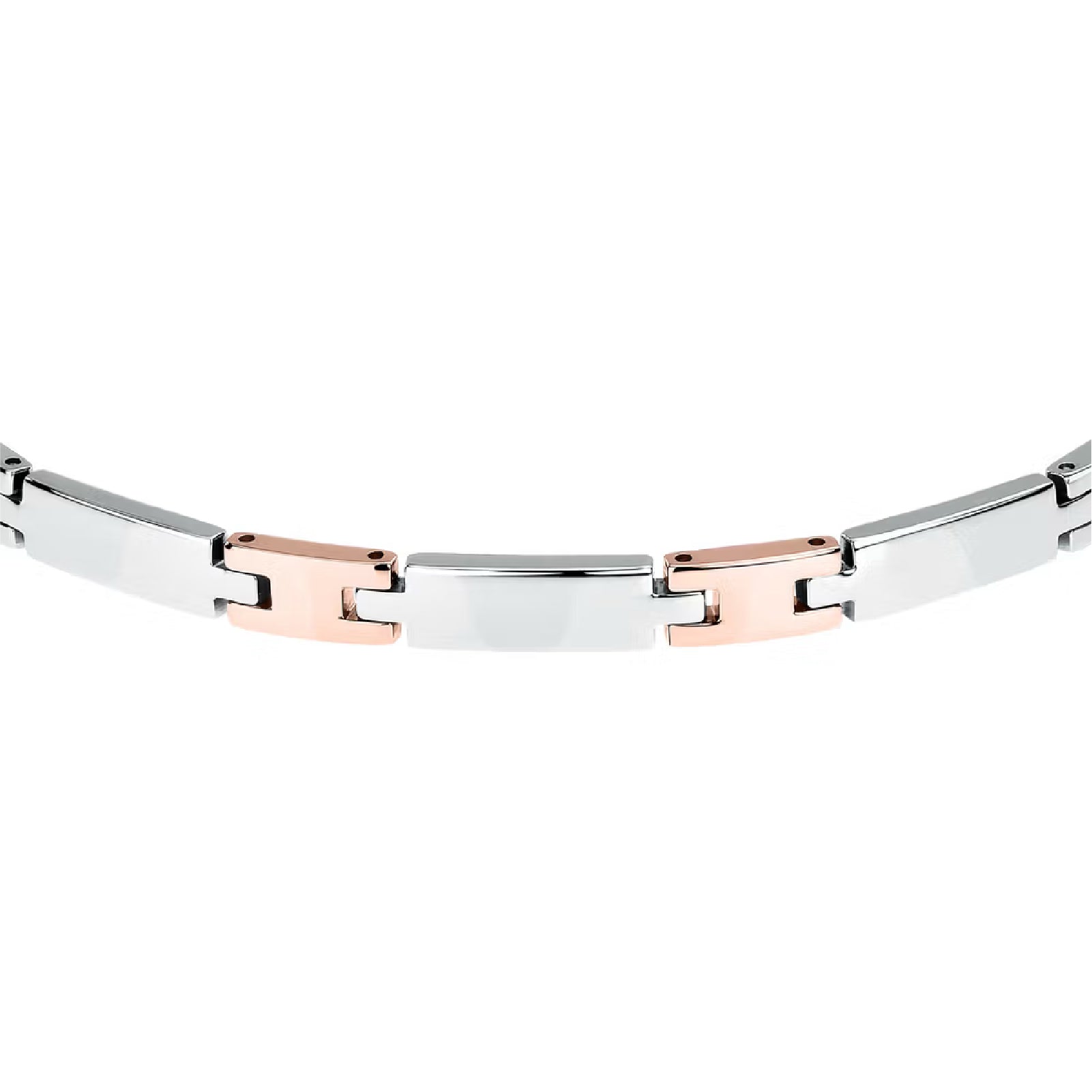 Bracciale da uomo Morellato in acciaio con maglie rosate Regolabile 18-21 cm