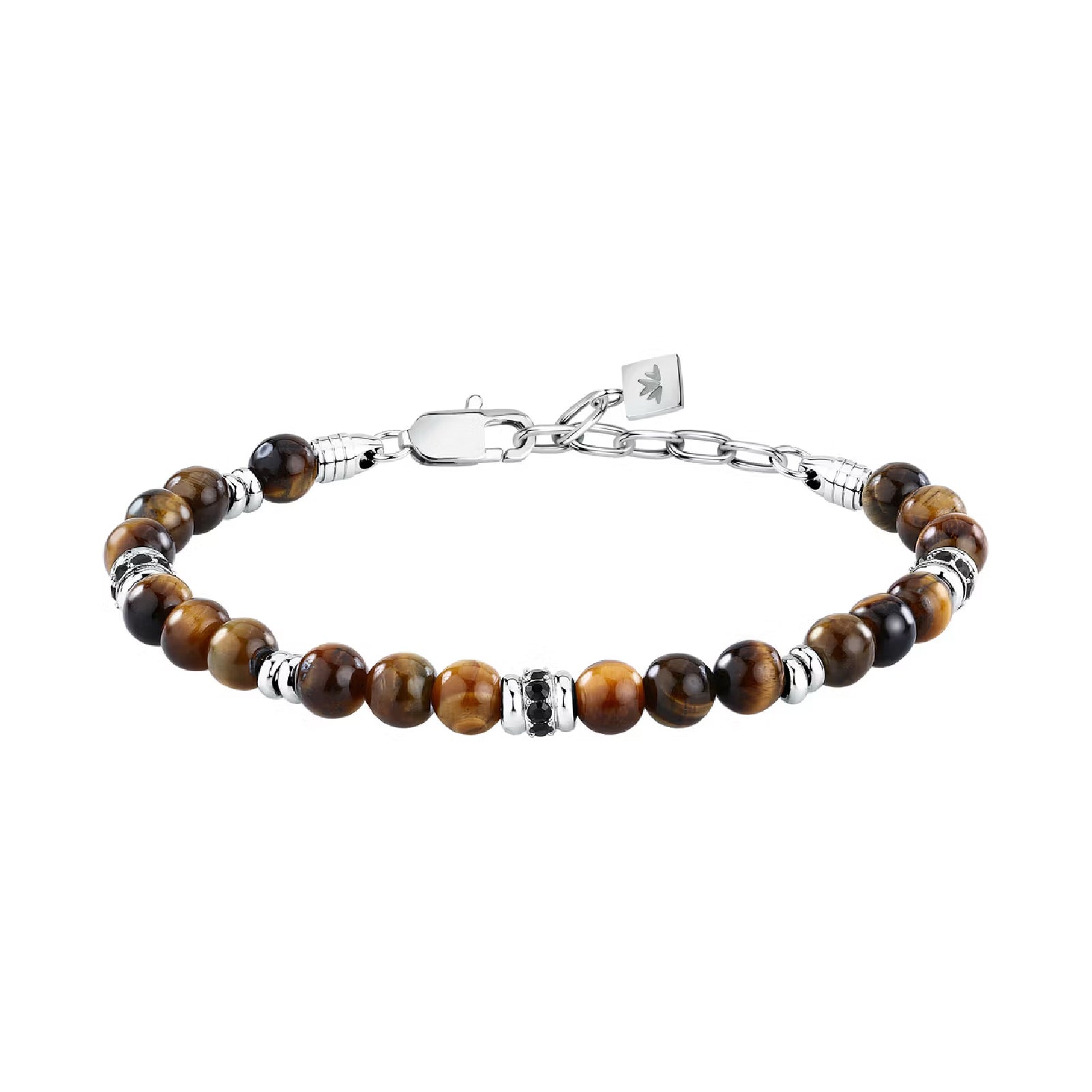 Bracciale uomo Morellato in acciaio con occhio di tigre Regolabile 18,5-21,5 cm