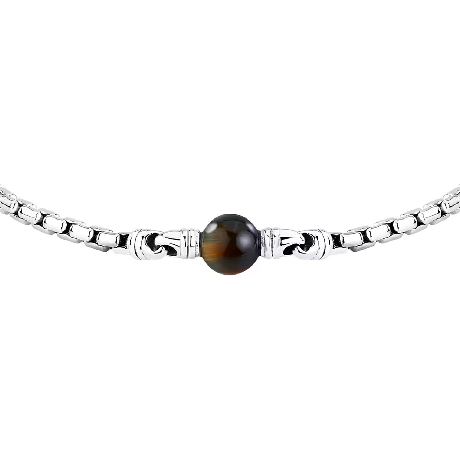 Bracciale uomo Morellato acciaio singolo occhio di tigre Regolabile 18-21 cm