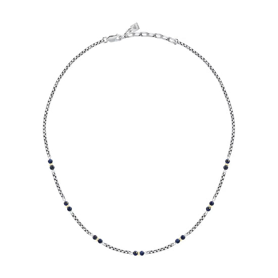 Collana catena Morellato Terra acciaio pietre blu uomo MISURA UNICA