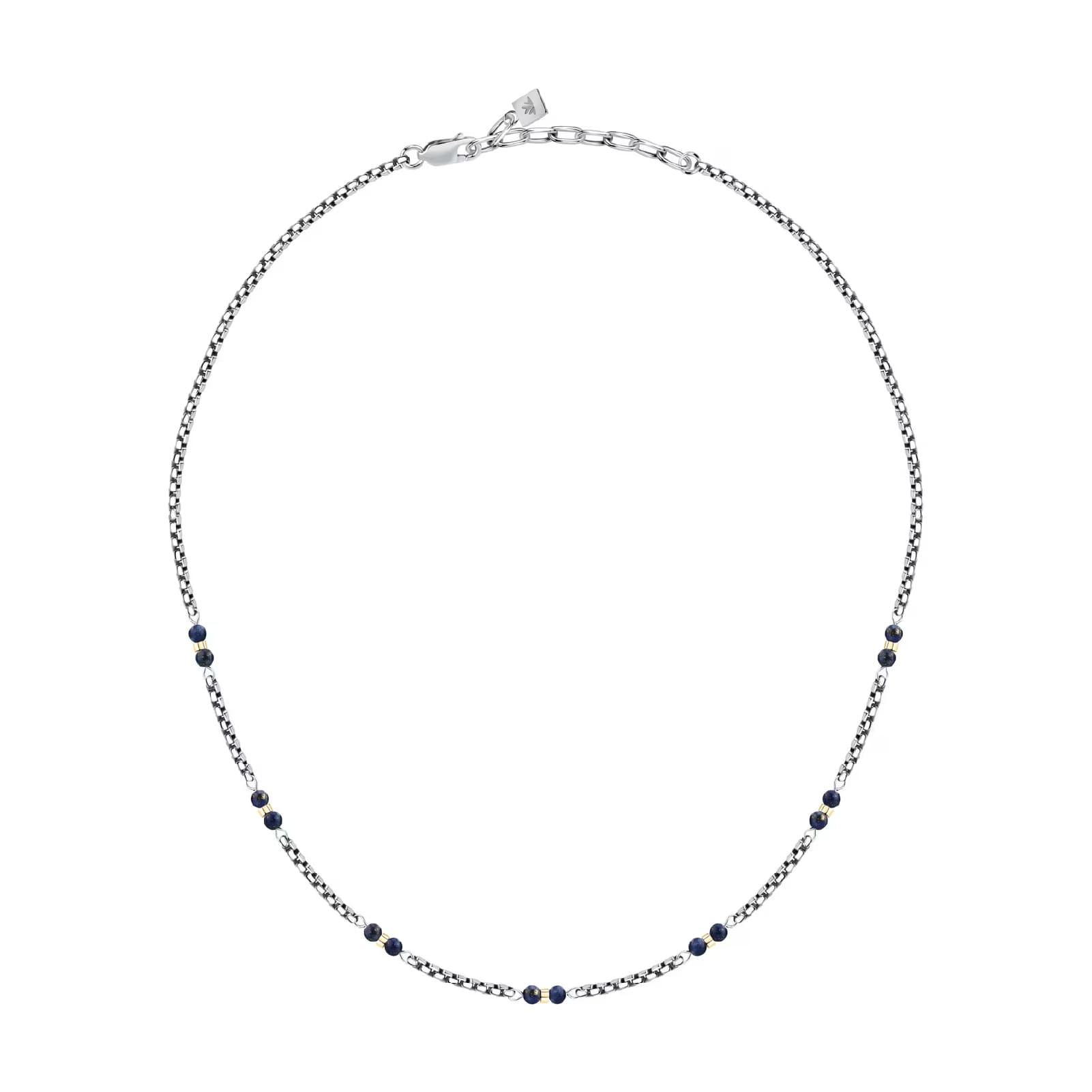 Collana catena Morellato Terra acciaio pietre blu uomo MISURA UNICA