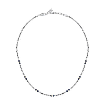 Collana catena Morellato Terra acciaio pietre blu uomo MISURA UNICA
