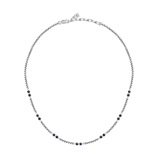 Collana catena Morellato Terra acciaio pietre blu uomo MISURA UNICA
