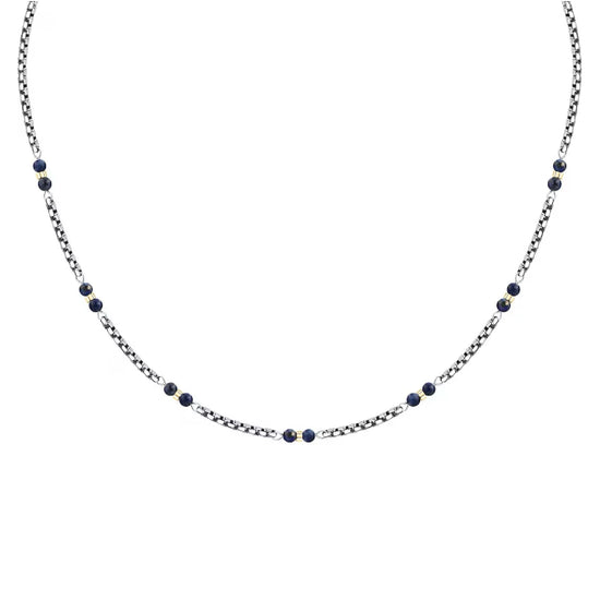 Collana catena Morellato Terra acciaio pietre blu uomo MISURA UNICA