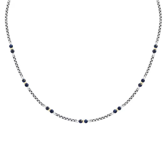 Collana catena Morellato Terra acciaio pietre blu uomo MISURA UNICA
