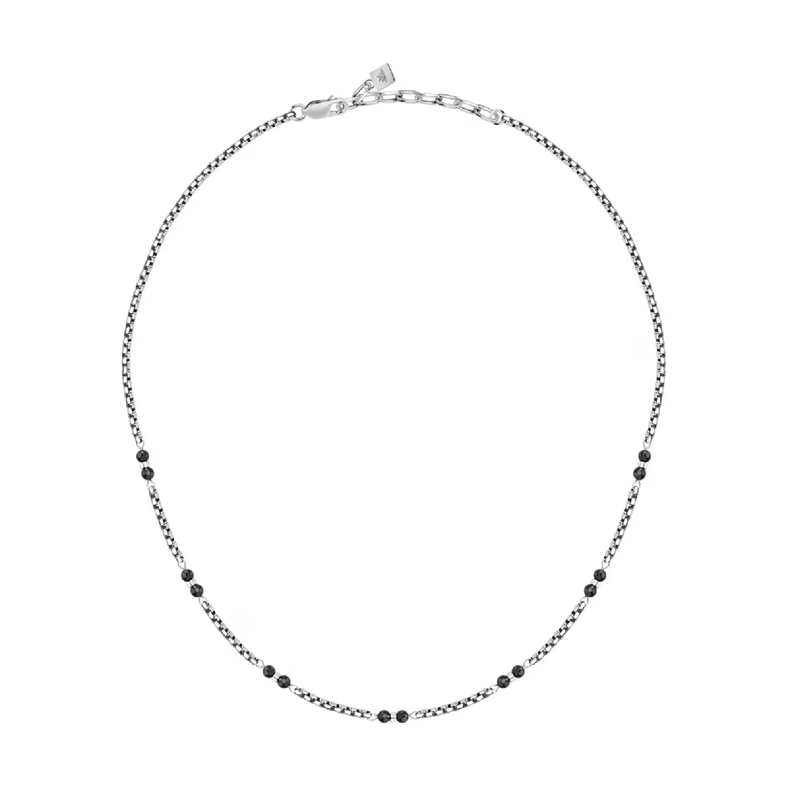 Collana catena Morellato Terra acciaio pietre nere  uomo MISURA UNICA