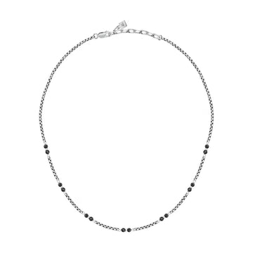 Collana catena Morellato Terra acciaio pietre nere  uomo MISURA UNICA
