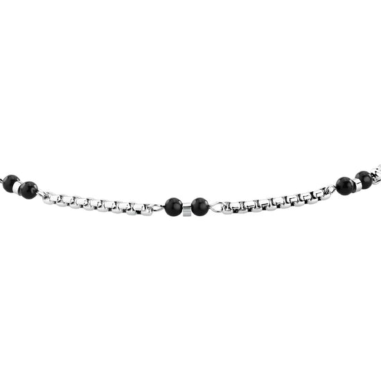 Bracciale catena Morellato Terra acciaio pietre nere uomo 22 cm
