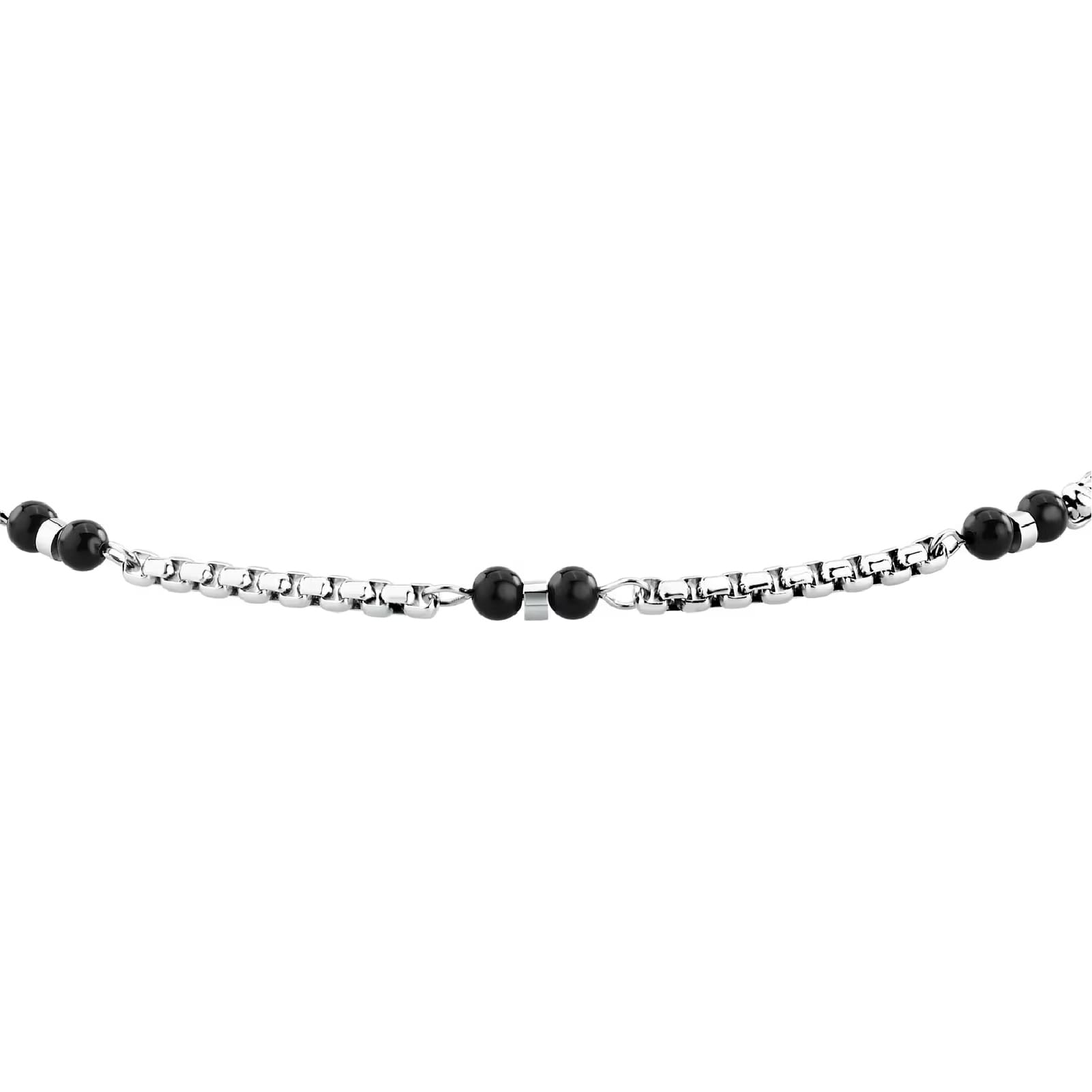 Bracciale catena Morellato Terra acciaio pietre nere uomo 22 cm