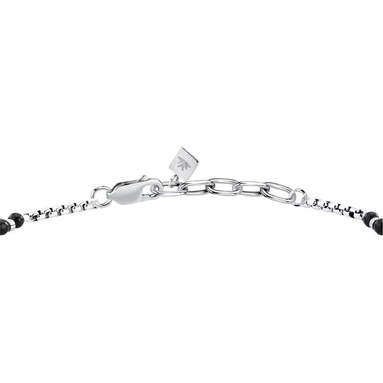 Bracciale catena Morellato Terra acciaio pietre nere uomo 22 cm