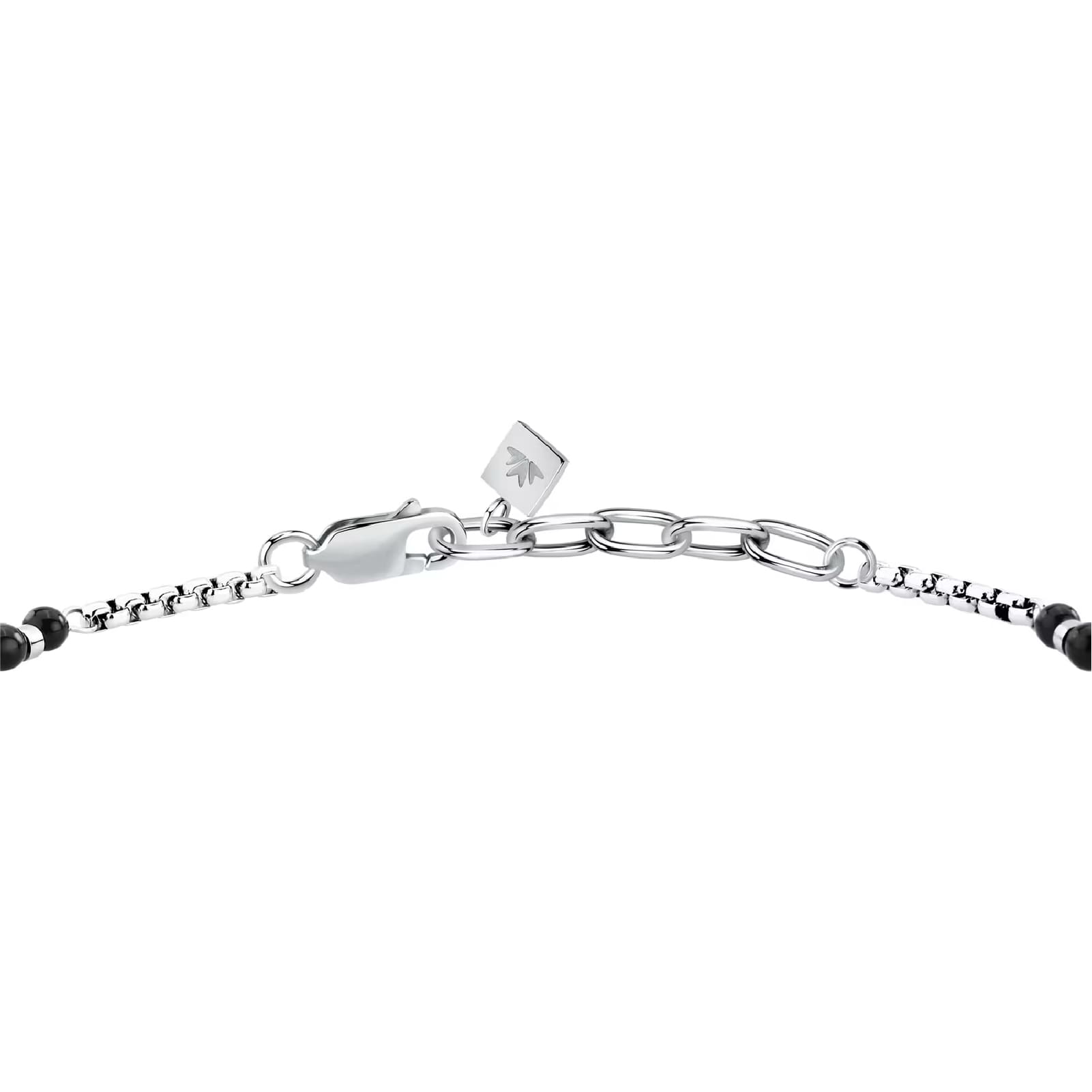 Bracciale catena Morellato Terra acciaio pietre nere uomo 22 cm