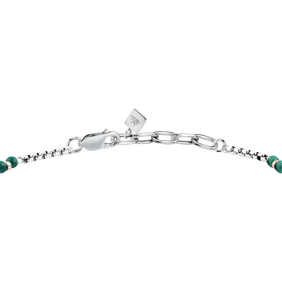 Bracciale catena Morellato Terra acciaio pietre verdi uomo 22 cm