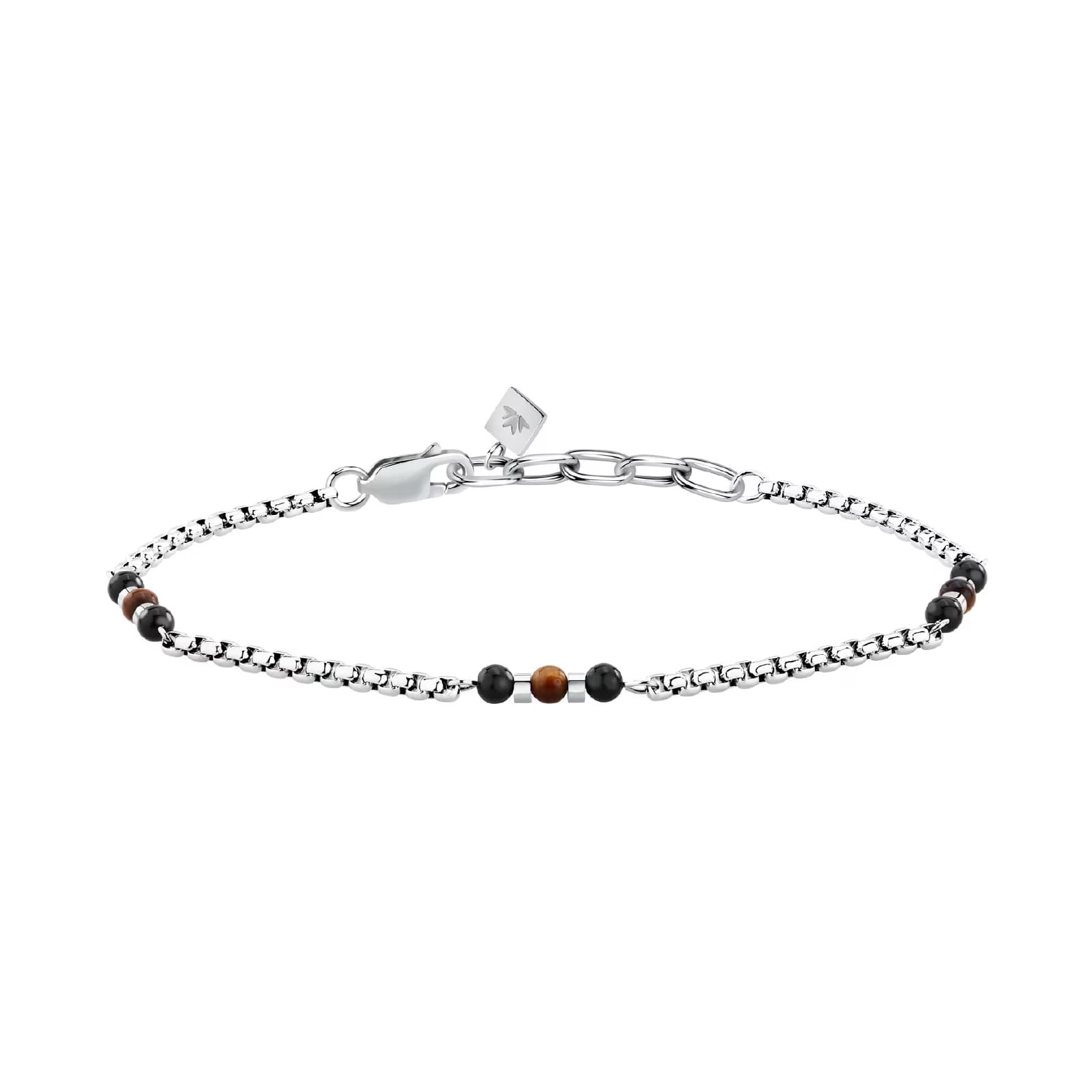 Bracciale catena Morellato Terra acciaio pietre marroni uomo 22 cm