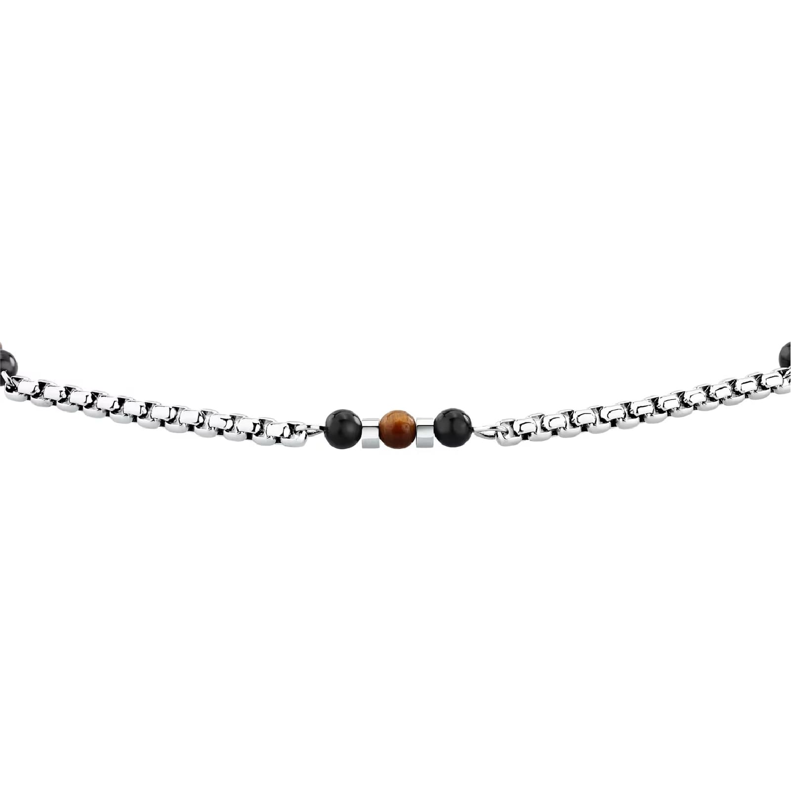 Bracciale catena Morellato Terra acciaio pietre marroni uomo 22 cm