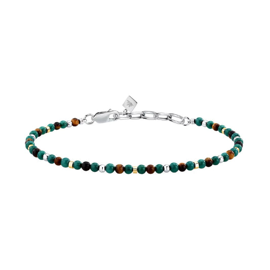 Bracciale catena Morellato Terra pietre verdi e marroni uomo 22 cm