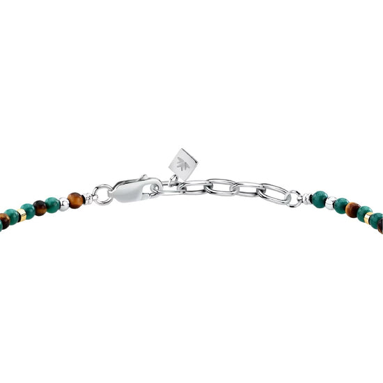 Bracciale catena Morellato Terra pietre verdi e marroni uomo 22 cm
