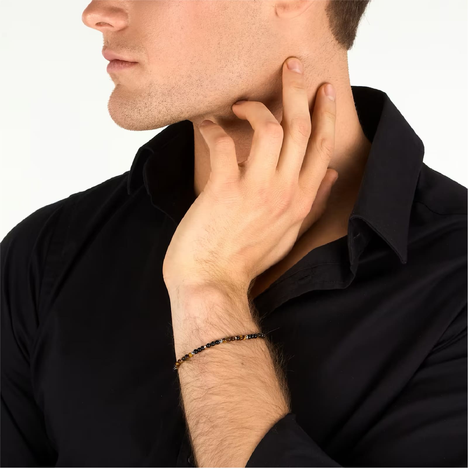 Bracciale catena Morellato Terra pietre marroni e gialle uomo 22 cm