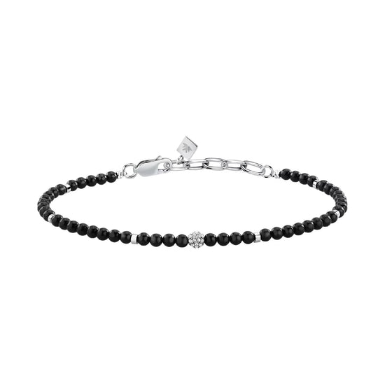 Bracciale catena Morellato Terra pietre nere e cristallo uomo 22 cm