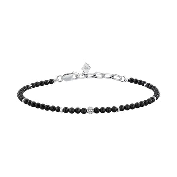 Bracciale catena Morellato Terra pietre nere e cristallo uomo 22 cm