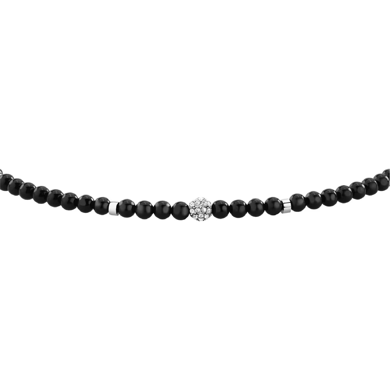 Bracciale catena Morellato Terra pietre nere e cristallo uomo 22 cm