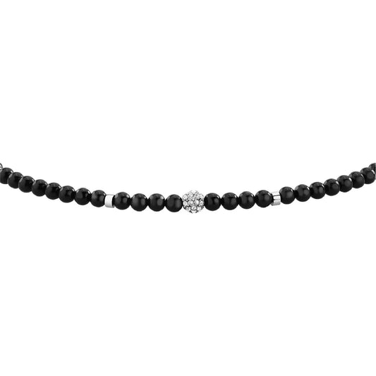 Bracciale catena Morellato Terra pietre nere e cristallo uomo 22 cm