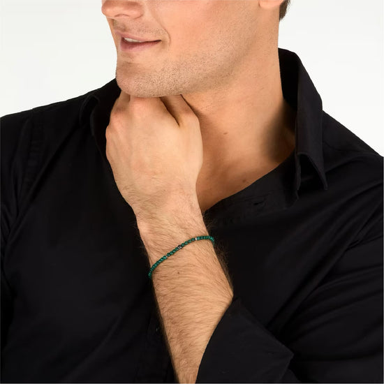 Bracciale catena Morellato Terra pietre verdi e quarzo uomo 22 cm